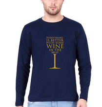 Load image into Gallery viewer, GOT Game Of Thrones Wine In The Belly Full Sleeves T-Shirt for Men-Navy Blue-Ektarfa.online
