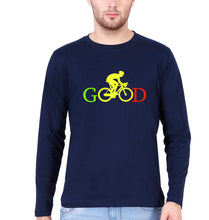 Load image into Gallery viewer, Cycling Good Full Sleeves T-Shirt for Men-Navy Blue-Ektarfa.online

