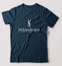 Load image into Gallery viewer, Yves Saint Laurent_YSL T-Shirt for Men-S(38 Inches)-Petrol Blue-Ektarfa.online
