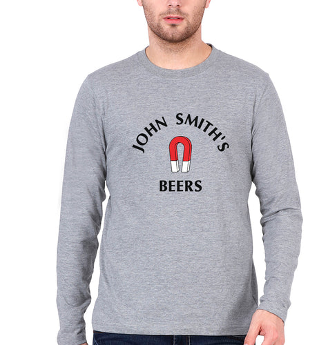 John Smith's Beers Full Sleeves T-Shirt for Men-Grey Melange-Ektarfa.online