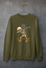 Load image into Gallery viewer, Dab Skull Unisex Sweatshirt for Men/Women-S(40 Inches)-Olive Green-Ektarfa.online
