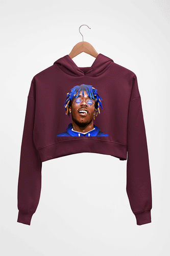 Lil Uzi Vert (LUV) Crop HOODIE FOR WOMEN-Maroon-Ektarfa.online
