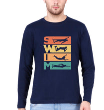 Load image into Gallery viewer, Swimming Full Sleeves T-Shirt for Men-Navy blue-Ektarfa.online
