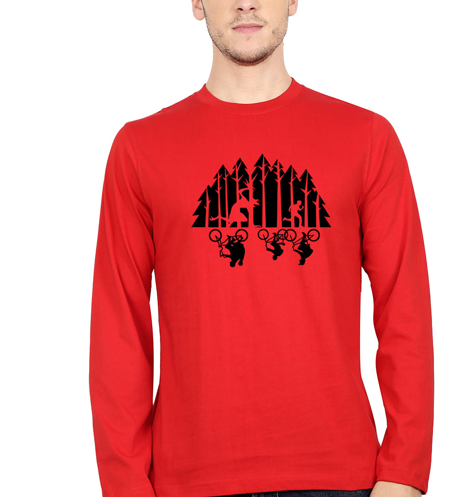 Stranger Things Full Sleeves T-Shirt for Men-Red-Ektarfa.online