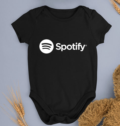 Spotify Kids Romper For Baby Boy/Girl-0-5 Months(18 Inches)-Black-Ektarfa.online