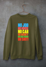 Load image into Gallery viewer, Oh Shit Funny Unisex Sweatshirt for Men/Women-S(40 Inches)-Olive Green-Ektarfa.online
