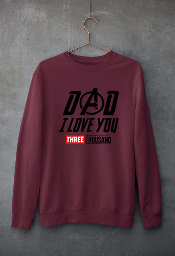 Dad I Love You 3000 Unisex Sweatshirt for Men/Women-S(40 Inches)-Maroon-Ektarfa.online