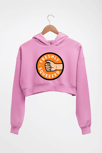 Orange Cassidy - Freshly Squeezed Crop HOODIE FOR WOMEN-Light Baby Pink-Ektarfa.online