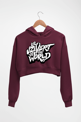 Lil Uzi Vert (LUV) Crop HOODIE FOR WOMEN-Maroon-Ektarfa.online