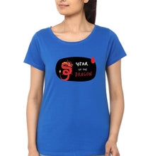 Load image into Gallery viewer, Dragon T-Shirt for Women-XS(32 Inches)-Royal Blue-Ektarfa.online
