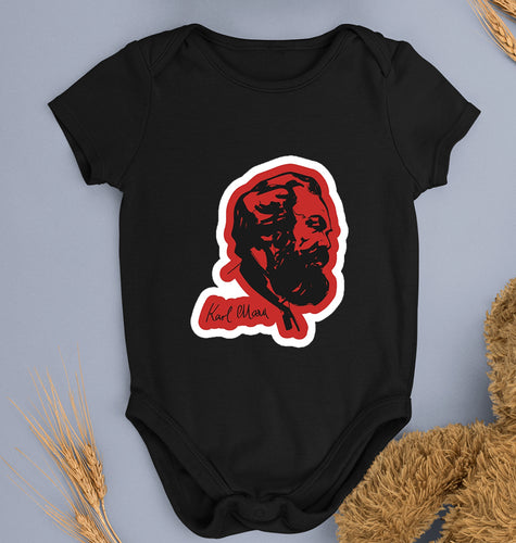Karl Marx Kids Romper For Baby Boy/Girl-Black-Ektarfa.online