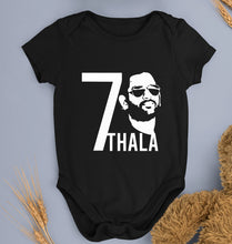 Load image into Gallery viewer, MS Dhoni 07 Thala Kids Romper For Baby Boy/Girl-0-5 Months(18 Inches)-Black-Ektarfa.online
