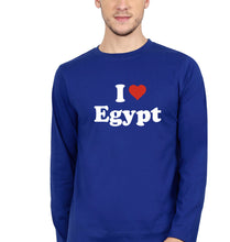 Load image into Gallery viewer, I Love Egypt T Full Sleeves T-Shirt for Men-Royal Blue-Ektarfa.online
