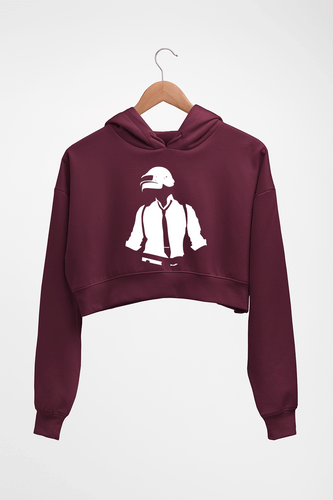 PUBG Crop HOODIE FOR WOMEN-Maroon-Ektarfa.online