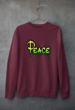 Load image into Gallery viewer, Graffiti Peace Unisex Sweatshirt for Men/Women-S(40 Inches)-Maroon-Ektarfa.online

