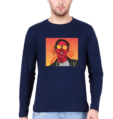 Asap Rocky Full Sleeves T-Shirt for Men-Navy Blue-Ektarfa.online