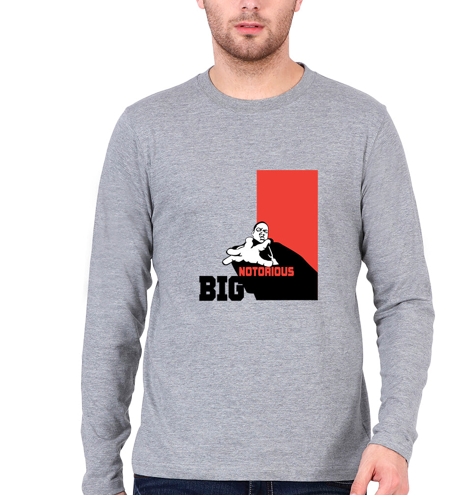 The Notorious B.I.G Full Sleeves T-Shirt for Men-Grey Melange-Ektarfa.online