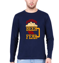 Load image into Gallery viewer, Beer Full Sleeves T-Shirt for Men-S(38 Inches)-Navy Blue-Ektarfa.online
