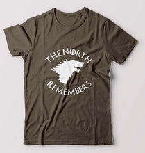 Load image into Gallery viewer, GOT Game Of Thrones North Remembers T-Shirt for Men-S(38 Inches)-Olive Green-Ektarfa.online
