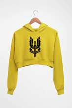 Load image into Gallery viewer, Who Dares Wins Balidaan Army Crop HOODIE FOR WOMEN-Mustard Yellow-Ektarfa.online
