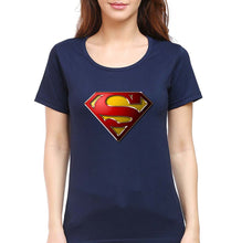 Load image into Gallery viewer, Superman Superhero T-Shirt for Women-Navy Blue-Ektarfa.online
