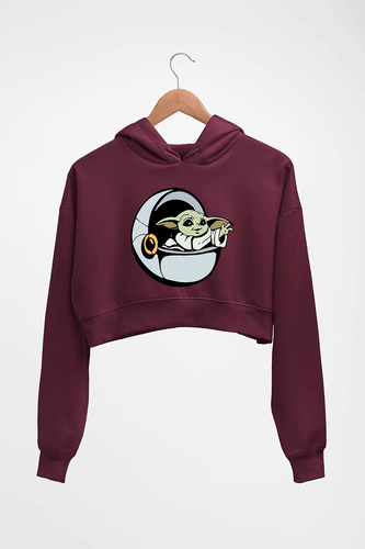 Yoda Star Wars Crop HOODIE FOR WOMEN-Maroon-Ektarfa.online
