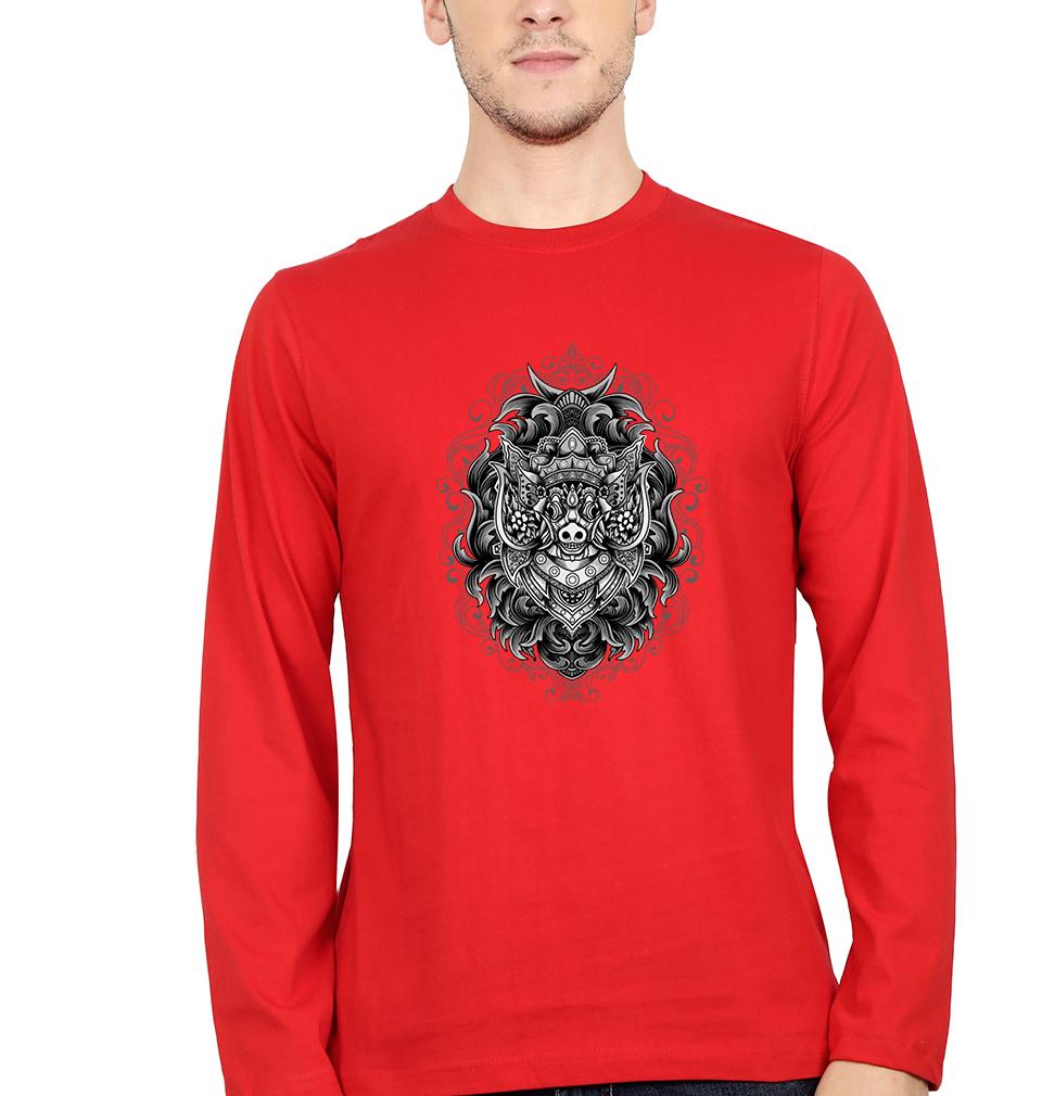 Monster Full Sleeves T-Shirt for Men-S(38 Inches)-Red-Ektarfa.online