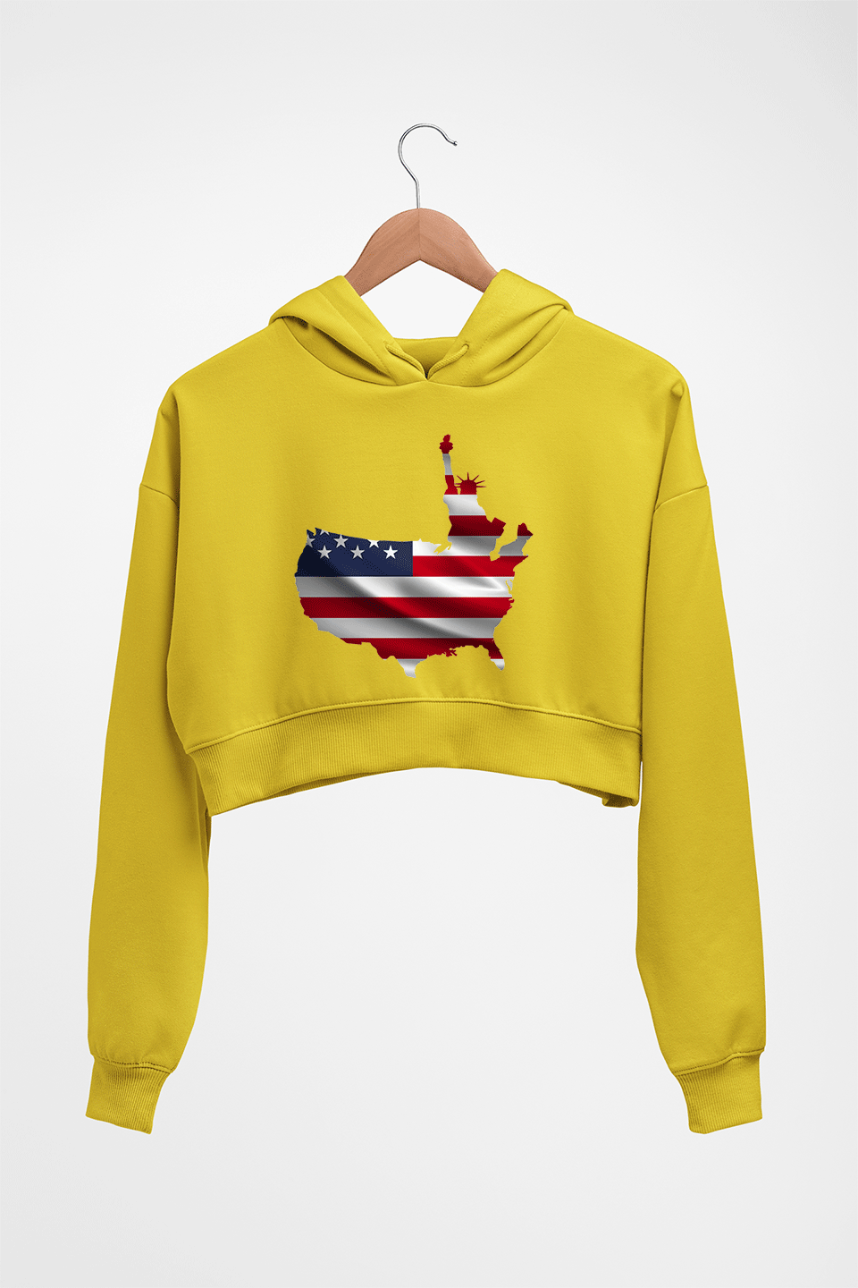 USA America Crop HOODIE FOR WOMEN