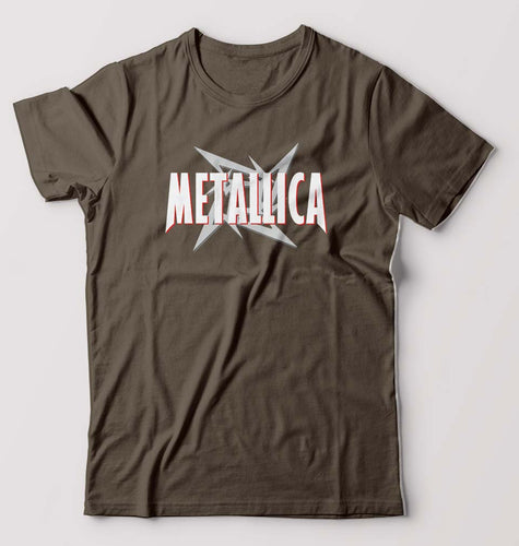 Metallica T-Shirt for Men-S(38 Inches)-Olive Green-Ektarfa.online