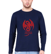 Load image into Gallery viewer, House of the Dragon (GOT) Full Sleeves T-Shirt for Men-Navy Blue-Ektarfa.online
