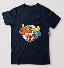 Load image into Gallery viewer, The Adventures of Rocky and Bullwinkle and Friends T-Shirt for Men-Navy Blue-Ektarfa.online
