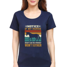 Load image into Gallery viewer, Horse T-Shirt for Women-Navy Blue-Ektarfa.online
