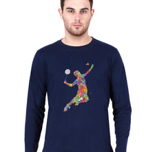 Load image into Gallery viewer, Badminton Full Sleeves T-Shirt for Men-Navy Blue-Ektarfa.online
