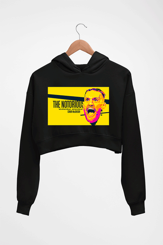 Conor McGregor UFC MMA Crop HOODIE FOR WOMEN-Black-Ektarfa.online