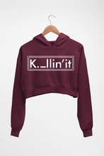 Load image into Gallery viewer, Killing it Crop HOODIE FOR WOMEN-Maroon-Ektarfa.online
