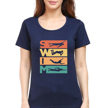 Load image into Gallery viewer, Swimming T-Shirt for Women-Navy Blue-Ektarfa.online
