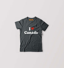 Load image into Gallery viewer, I Love Canada Kids T-Shirt for Boy/Girl-Steal Grey-Ektarfa.online
