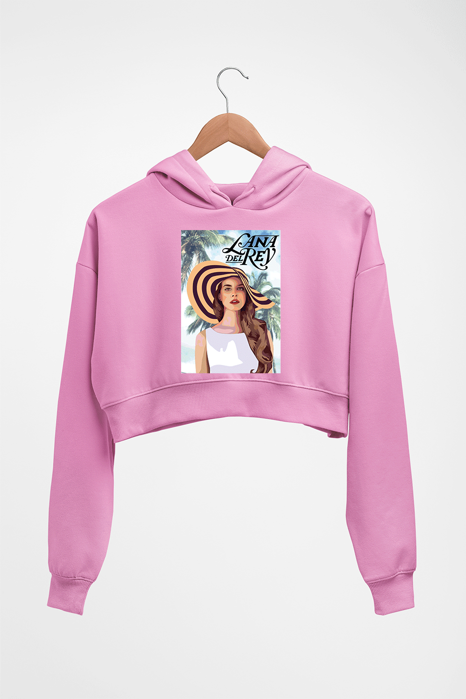 Lana Del Rey Crop HOODIE FOR WOMEN-Light Baby Pink-Ektarfa.online