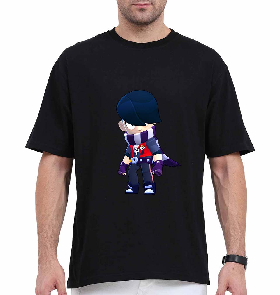 Edgar Brawl Starts Oversized T-Shirt for Men-Black-Ektarfa.online