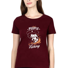 Load image into Gallery viewer, Fishing T-Shirt for Women-Maroon-Ektarfa.online
