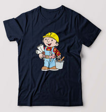 Load image into Gallery viewer, Bob the Builder T-Shirt for Men-S(38 Inches)-Navy Blue-Ektarfa.online
