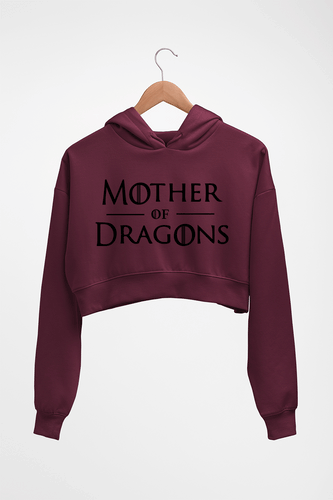 Mother of Dragons (GOT) Crop HOODIE FOR WOMEN-Maroon-Ektarfa.online
