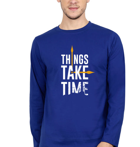 Time Full Sleeves T-Shirt for Men-Royal Blue-Ektarfa.online