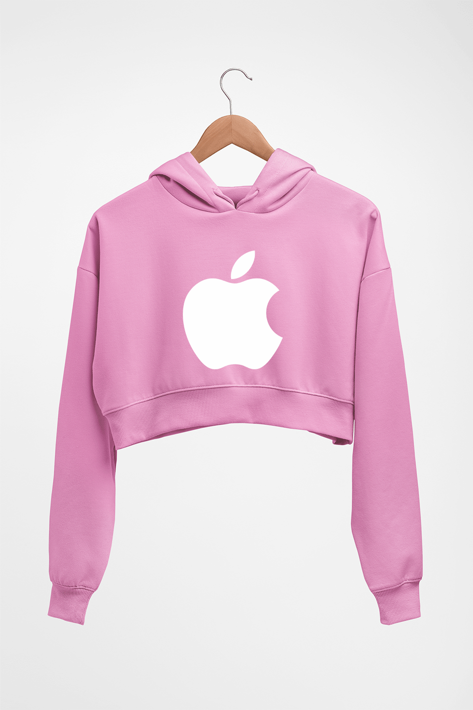 Apple Crop HOODIE FOR WOMEN-Light Baby Pink-Ektarfa.online