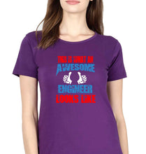 Load image into Gallery viewer, Awesome Engineer T-Shirt for Women-Purple-Ektarfa.online
