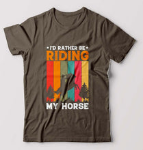 Load image into Gallery viewer, Horse Riding T-Shirt for Men-Olive Green-Ektarfa.online
