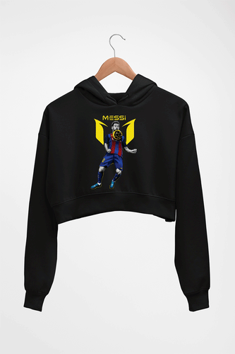 Messi Crop HOODIE FOR WOMEN-Black-Ektarfa.online