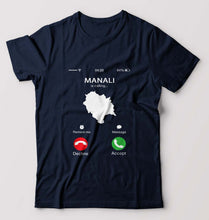Load image into Gallery viewer, Manali Calling T-Shirt for Men-Navy Blue-Ektarfa.online
