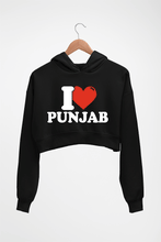 Load image into Gallery viewer, I Love Punjab Crop HOODIE FOR WOMEN-Black-Ektarfa.online
