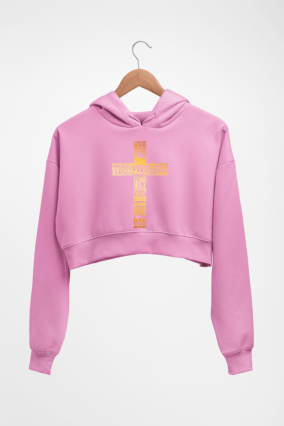Christian Crop HOODIE FOR WOMEN-Light Baby Pink-Ektarfa.online